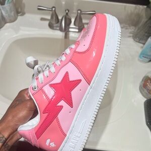 Bape Kids Two-Tone Pink Star Sneakers